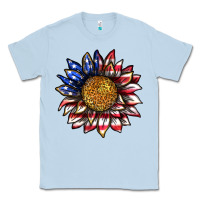 Dusty Blue 4th of july sunflower Classic Tee - texasbilliewilder
