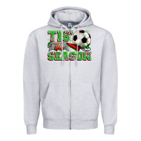 Heather Grey tis' the season soccer Zipper Hoodie - Zillion Design Studio
