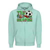 Seafoam tis' the season soccer Zipper Hoodie - Zillion Design Studio