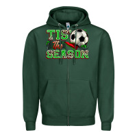 Sports Green tis' the season soccer Zipper Hoodie - Zillion Design Studio