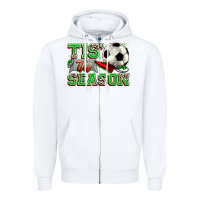 White tis' the season soccer Zipper Hoodie - Zillion Design Studio
