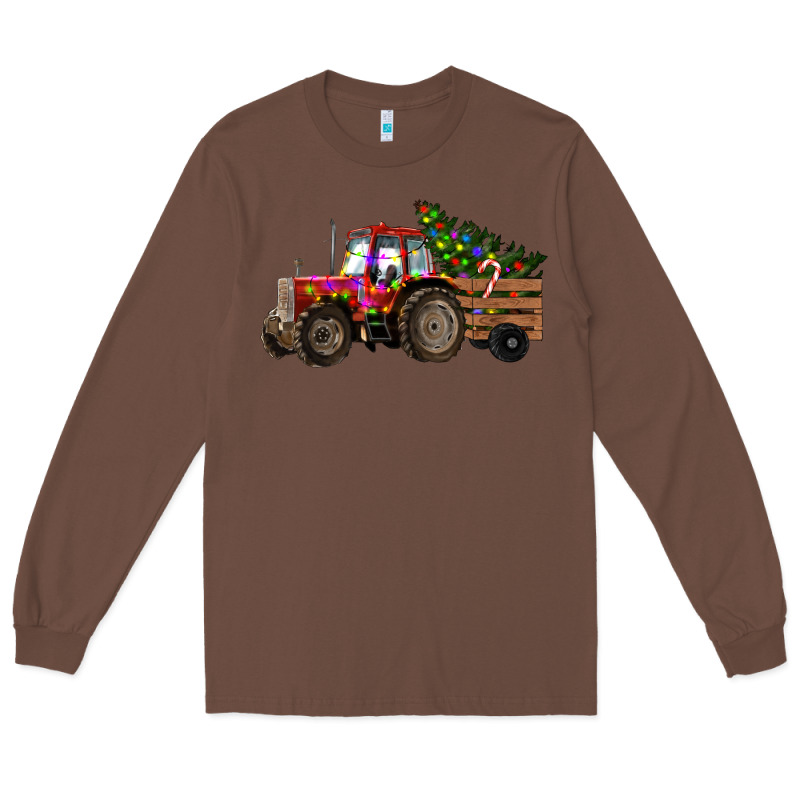 Christmas Farm Tractor Long Sleeve Tee by RanaPortraitStore | Teevron