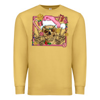 Antique Gold pink christmas skeleton Premium Sweatshirt - AdoDesignShop