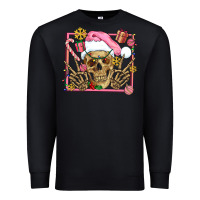 Black pink christmas skeleton Premium Sweatshirt - AdoDesignShop