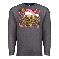 Charcoal Heather pink christmas skeleton Premium Sweatshirt - AdoDesignShop