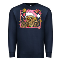Navy pink christmas skeleton Premium Sweatshirt - AdoDesignShop
