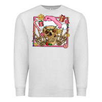 Oatmeal Heather pink christmas skeleton Premium Sweatshirt - AdoDesignShop