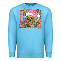 Ocean Blue pink christmas skeleton Premium Sweatshirt - AdoDesignShop