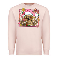 Pale Pink pink christmas skeleton Premium Sweatshirt - AdoDesignShop