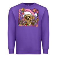 Purple pink christmas skeleton Premium Sweatshirt - AdoDesignShop