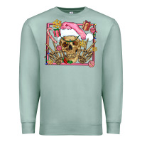Seafoam pink christmas skeleton Premium Sweatshirt - AdoDesignShop