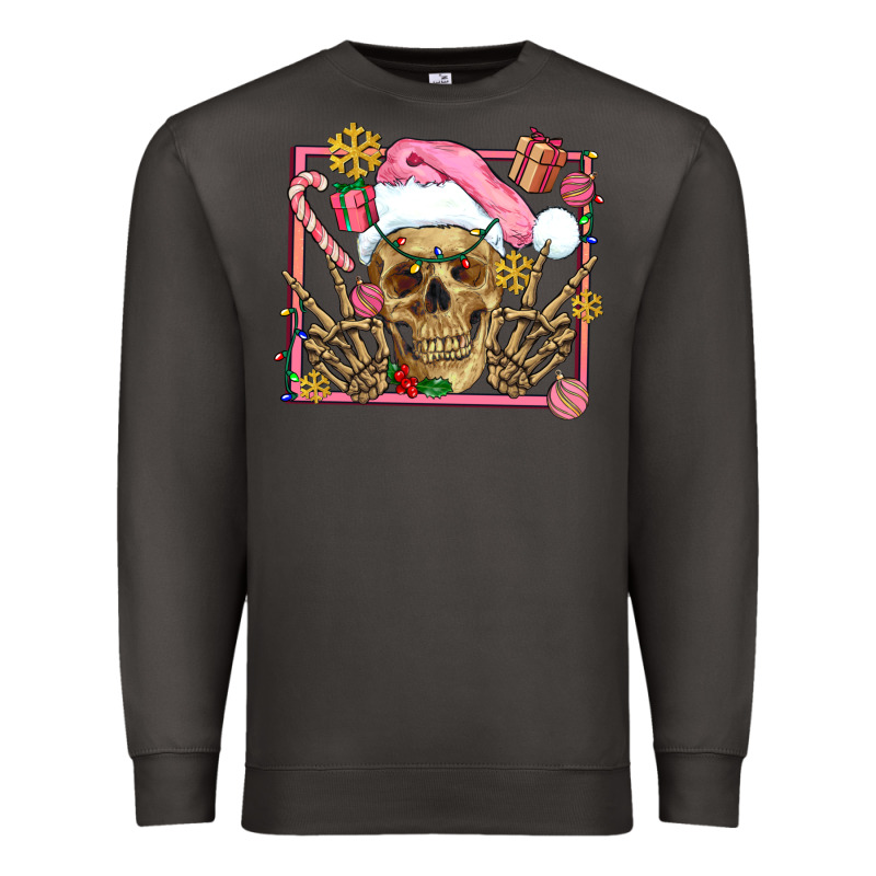 Pink Christmas Skeleton Premium Sweatshirt by AdoDesignShop | Teevron