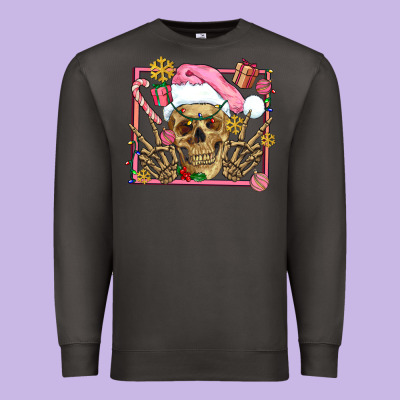 Pink Christmas Skeleton Premium Sweatshirt Designed By Adodesignshop