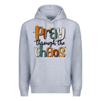 Heather Grey pray throthe chaos Premium Hoodie - MaliasSmallBusiness