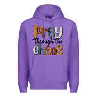Purple pray throthe chaos Premium Hoodie - MaliasSmallBusiness