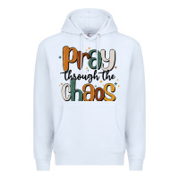 White pray throthe chaos Premium Hoodie - MaliasSmallBusiness