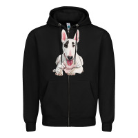 Black bull terrier Zipper Hoodie - RanaPortraitStore