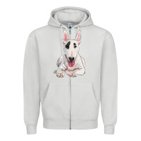 Dove Grey bull terrier Zipper Hoodie - RanaPortraitStore