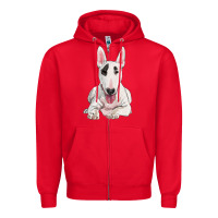 Red bull terrier Zipper Hoodie - RanaPortraitStore