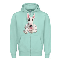Seafoam bull terrier Zipper Hoodie - RanaPortraitStore