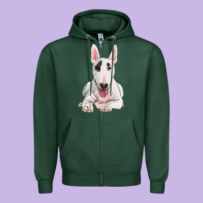 Bull Terrier Zipper Hoodie Designed By Ranaportraitstore