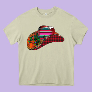 Christmas Cowboy Heavy Core Tee Designed By Cowhidedigitalart