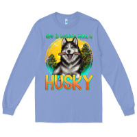 Colony Blue life is better with a husky Long Sleeve Tee - texasbilliewilder