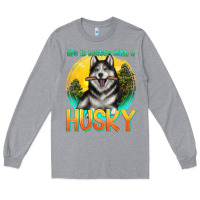 Heather Grey life is better with a husky Long Sleeve Tee - texasbilliewilder