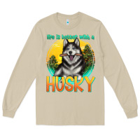 Mushroom life is better with a husky Long Sleeve Tee - texasbilliewilder