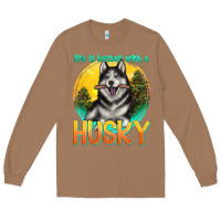 Toasted Coconut life is better with a husky Long Sleeve Tee - texasbilliewilder