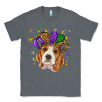 Charcoal Heather mardi gras beagle Classic Tee - RanaPortraitStore