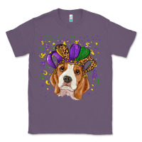 Lavender mardi gras beagle Classic Tee - RanaPortraitStore