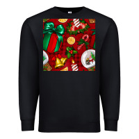 Black christmas snow globe seamless pattern Premium Sweatshirt - BundleAndBundleShop