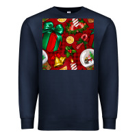 Navy christmas snow globe seamless pattern Premium Sweatshirt - BundleAndBundleShop