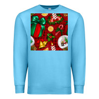 Ocean Blue christmas snow globe seamless pattern Premium Sweatshirt - BundleAndBundleShop