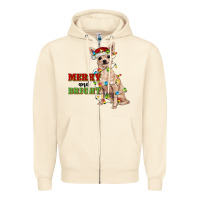 Merry And Bright Chihuahua Zipper Hoodie | Teevron