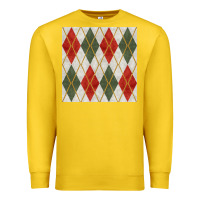 Lemon christmas diamond plaid seamless pattern Premium Sweatshirt - BundleAndBundleShop