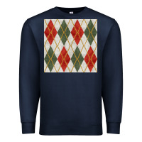 Navy christmas diamond plaid seamless pattern Premium Sweatshirt - BundleAndBundleShop