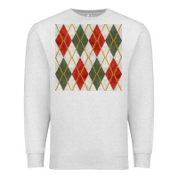 Oatmeal Heather christmas diamond plaid seamless pattern Premium Sweatshirt - BundleAndBundleShop