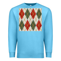 Ocean Blue christmas diamond plaid seamless pattern Premium Sweatshirt - BundleAndBundleShop