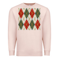 Pale Pink christmas diamond plaid seamless pattern Premium Sweatshirt - BundleAndBundleShop