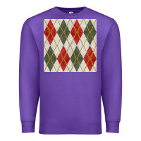 Purple christmas diamond plaid seamless pattern Premium Sweatshirt - BundleAndBundleShop