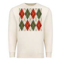 Sandshell christmas diamond plaid seamless pattern Premium Sweatshirt - BundleAndBundleShop