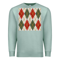 Seafoam christmas diamond plaid seamless pattern Premium Sweatshirt - BundleAndBundleShop