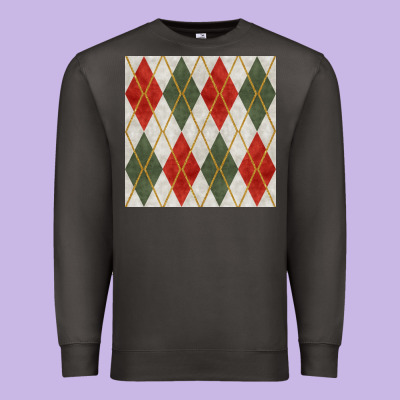 Christmas Diamond Plaid Seamless Pattern Premium Sweatshirt Designed By Bundleandbundleshop