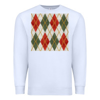 White christmas diamond plaid seamless pattern Premium Sweatshirt - BundleAndBundleShop