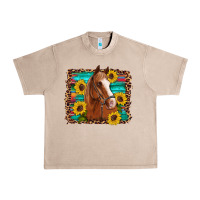 French Oak horse sunflowers turquoise wooden serape leopard Urban Heavy Tee - Artiststas