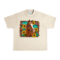 Sandshell horse sunflowers turquoise wooden serape leopard Urban Heavy Tee - Artiststas