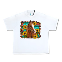 White horse sunflowers turquoise wooden serape leopard Urban Heavy Tee - Artiststas