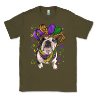 Army Green mardi gras hat  english bulldog Classic Tee - RanaPortraitStore